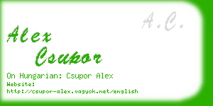 alex csupor business card